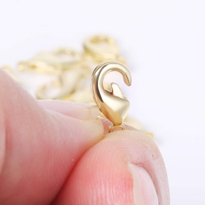 ALEXCRAFT Wholesale Pack- Gold Plated 50 PCS 9mm Small Lobster Clasps and 100 PCS 4mm Open Jump Rings for Jewelry Making & Finding - Image 3